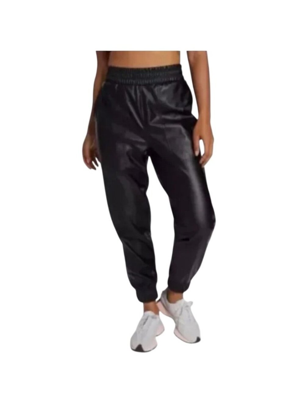 Calia Faux Leather Joggers Black Size 1X Minimalist Athleisure Casual Gym Cute